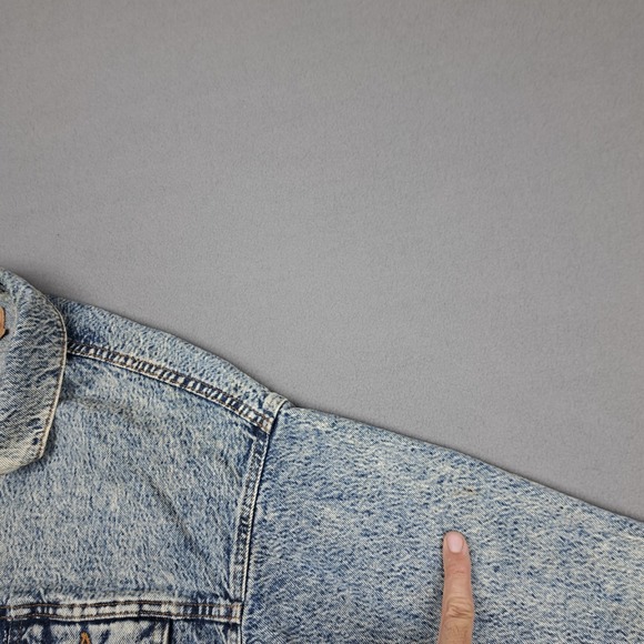 Vintage Levis Denim Trucker Jacket Mens Large‎ Blue Acid Washed USA 70507 0510 - Picture 11 of 16